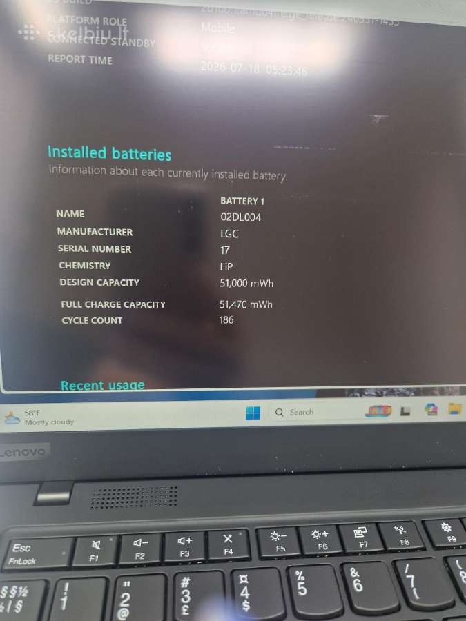 Thinkpad X1 Carbon 7th i7-8665u / 16gb / 512ssd - nuotraukos Nr. 7