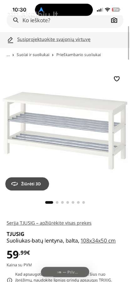 Ikea spintele ir batu laikymo lentyna - nuotraukos Nr. 12