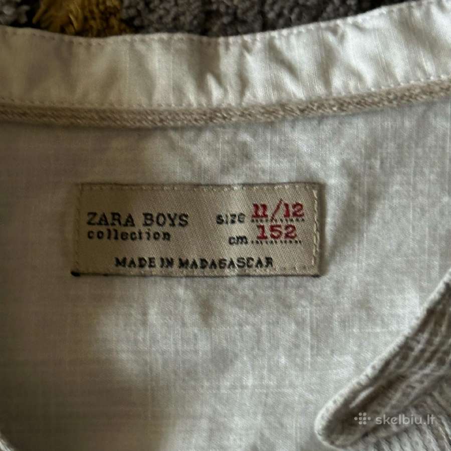 Zara Boys marškiniai smėlio spalvos, dryžuoti - nuotraukos Nr. 3