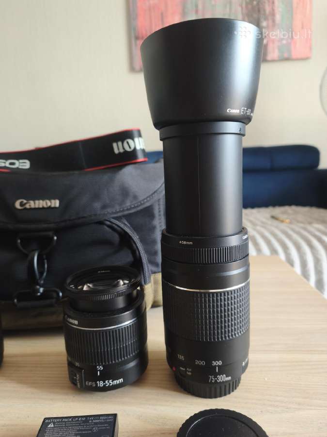 Canon EOS 1100d fotoaparatas plius du objektyvai - nuotraukos Nr. 3
