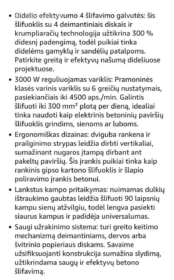 Betono šlifuoklis - nuotraukos Nr. 4