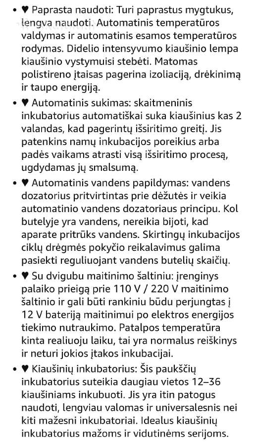 Išmanusis kiaušinių inkubatorius - nuotraukos Nr. 5