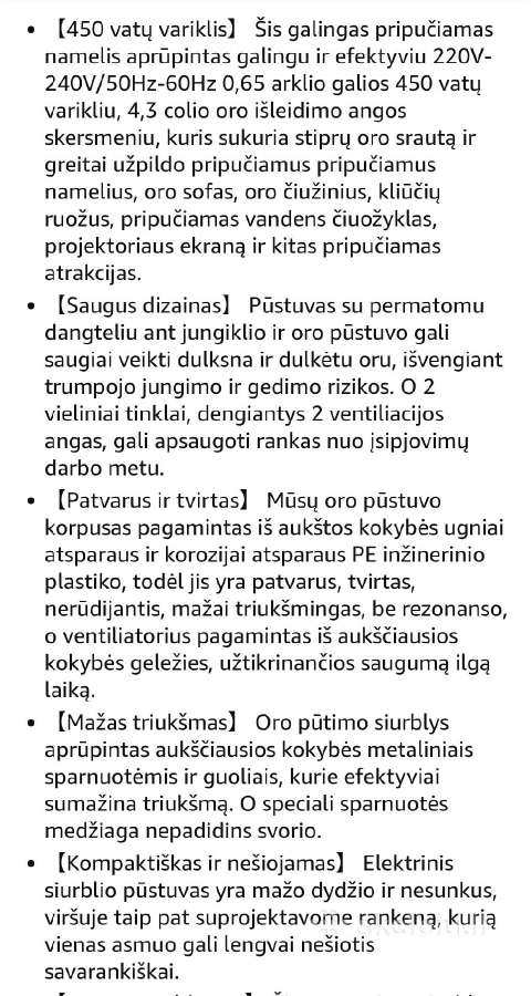 Elektrinis oro pustuvas, orapūtė,450w - nuotraukos Nr. 4