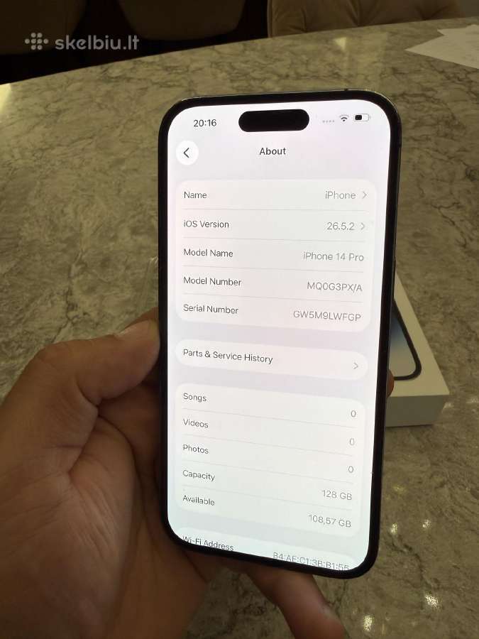 iPhone 14 pro, 128gb 100% - nuotraukos Nr. 4