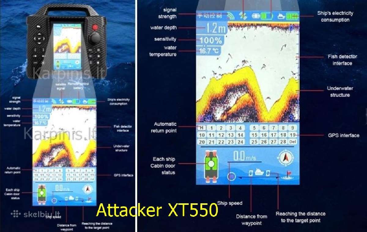 Attacker XT 550, GPS 116tšk, Echolotas,barstytuvas - nuotraukos Nr. 9