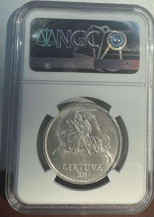 1936 m. 10 litų „Vytautas Didysis“ – Ngc Ms63 - nuotraukos Nr. 2
