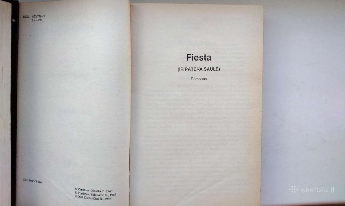 E. Hemingvėjus. Fiesta. Turėti ir neturėti. 1993m. - nuotraukos Nr. 3
