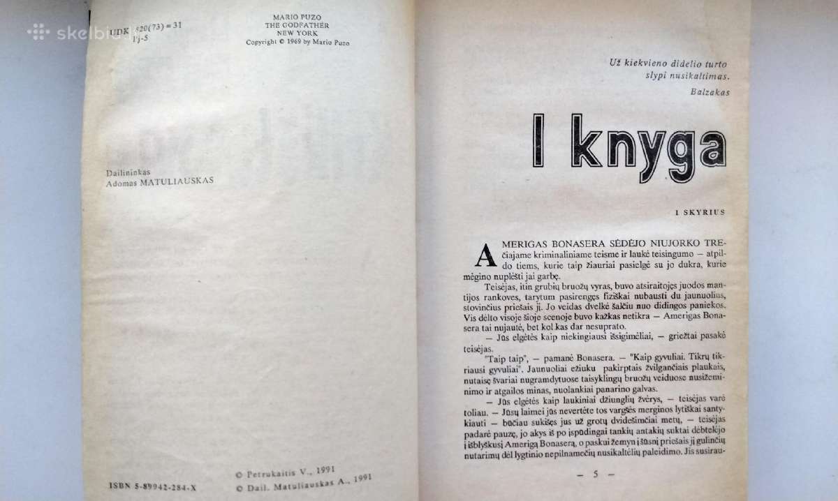 M. Pjuzo. Krikštatėvis. Sicilietis. 1991,1993 m. - nuotraukos Nr. 4