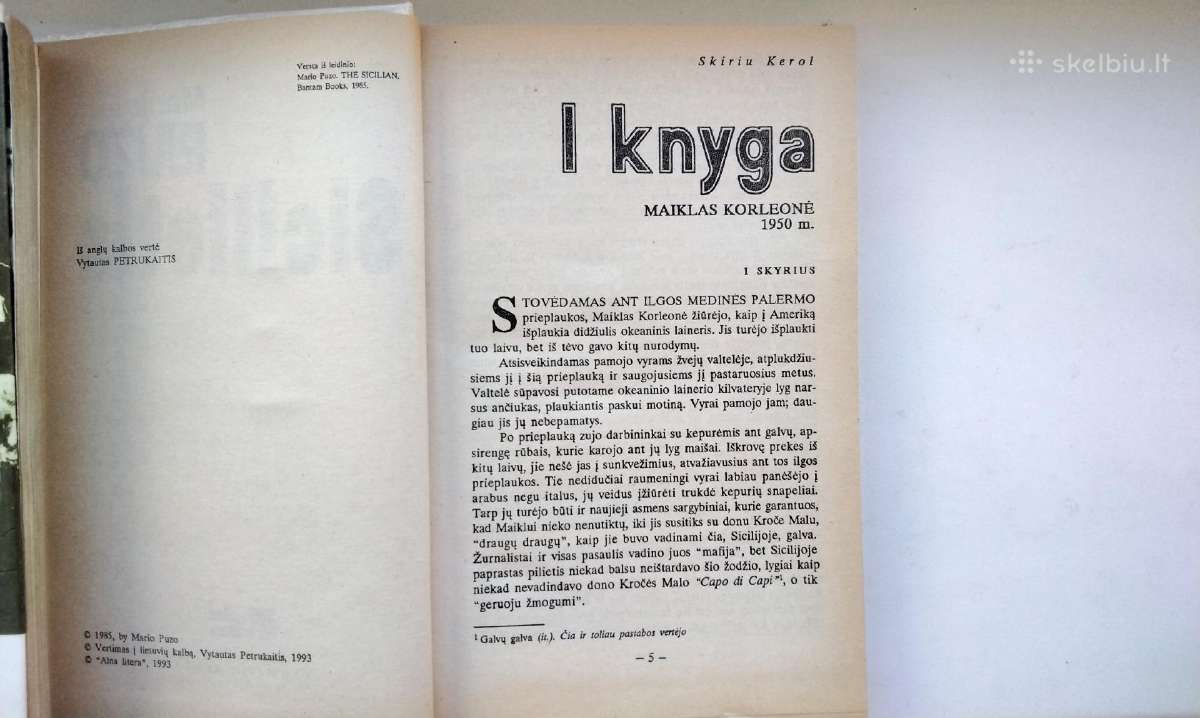 M. Pjuzo. Krikštatėvis. Sicilietis. 1991,1993 m. - nuotraukos Nr. 11