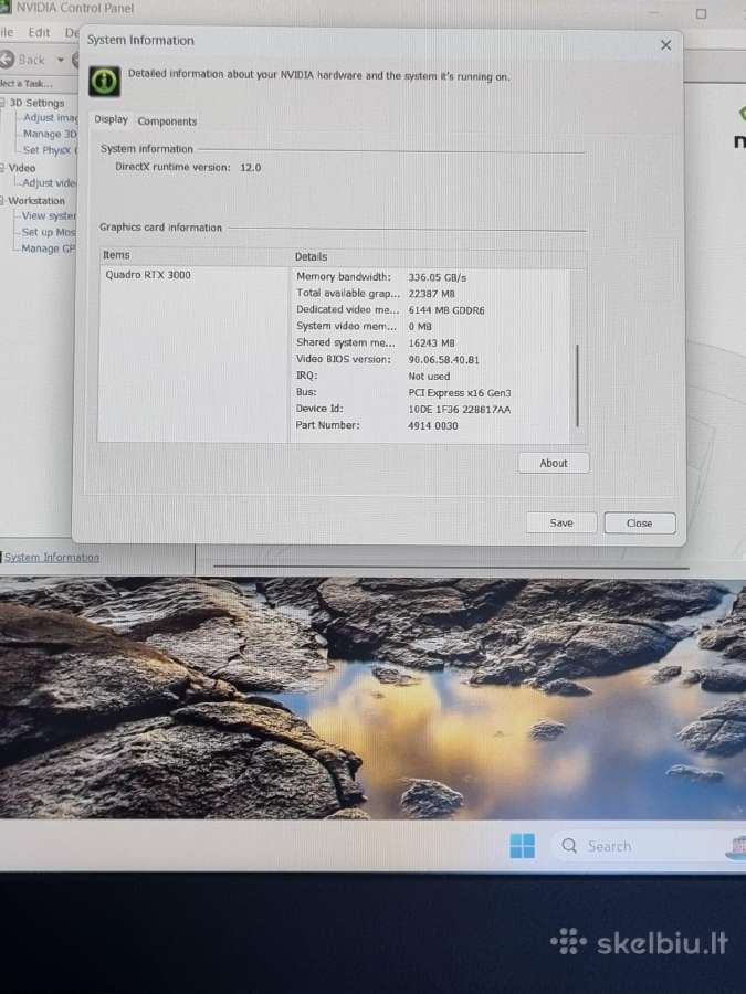Lenovo Thinkpad P15 i7 Rtx 3000 - nuotraukos Nr. 9