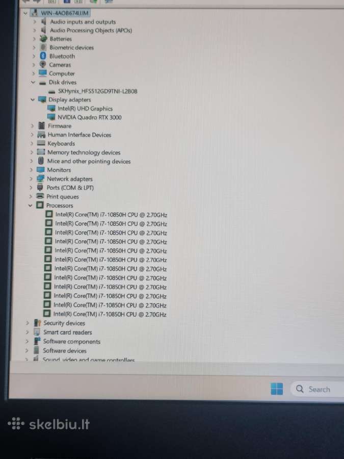 Lenovo Thinkpad P15 i7 Rtx 3000 - nuotraukos Nr. 11