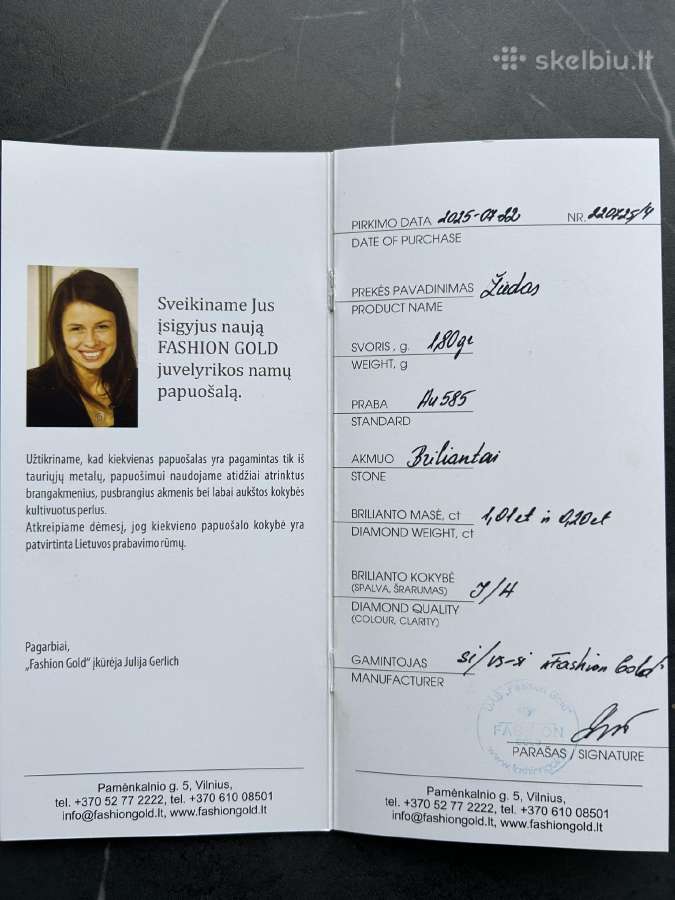 Sužadėtuvių žiedas su 1.01cr ir 0.2 cr deimantais - nuotraukos Nr. 4