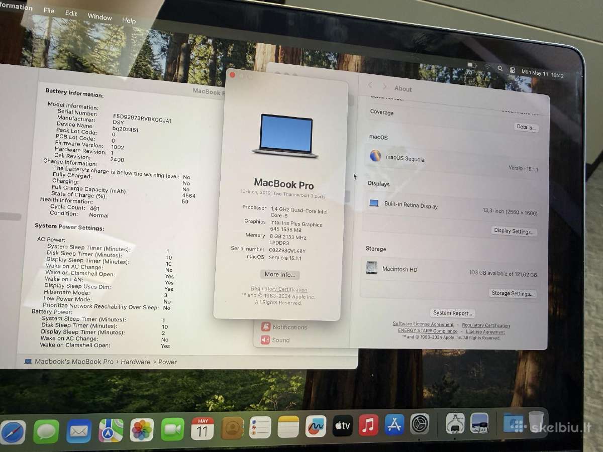 MacBook Pro 13" (2019) i5 / 8gb / 128gb 3 mėn gar - nuotraukos Nr. 11