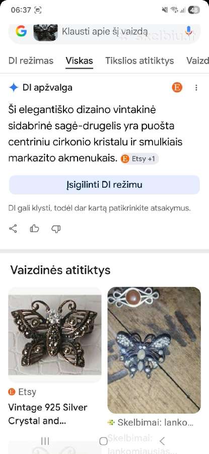 Vintage sidabrinės sagės - nuotraukos Nr. 15