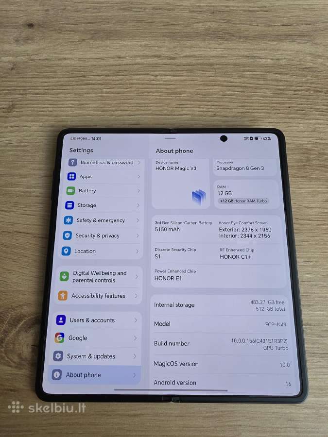 Honor Magic V3 5G 512 GB - nuotraukos Nr. 5