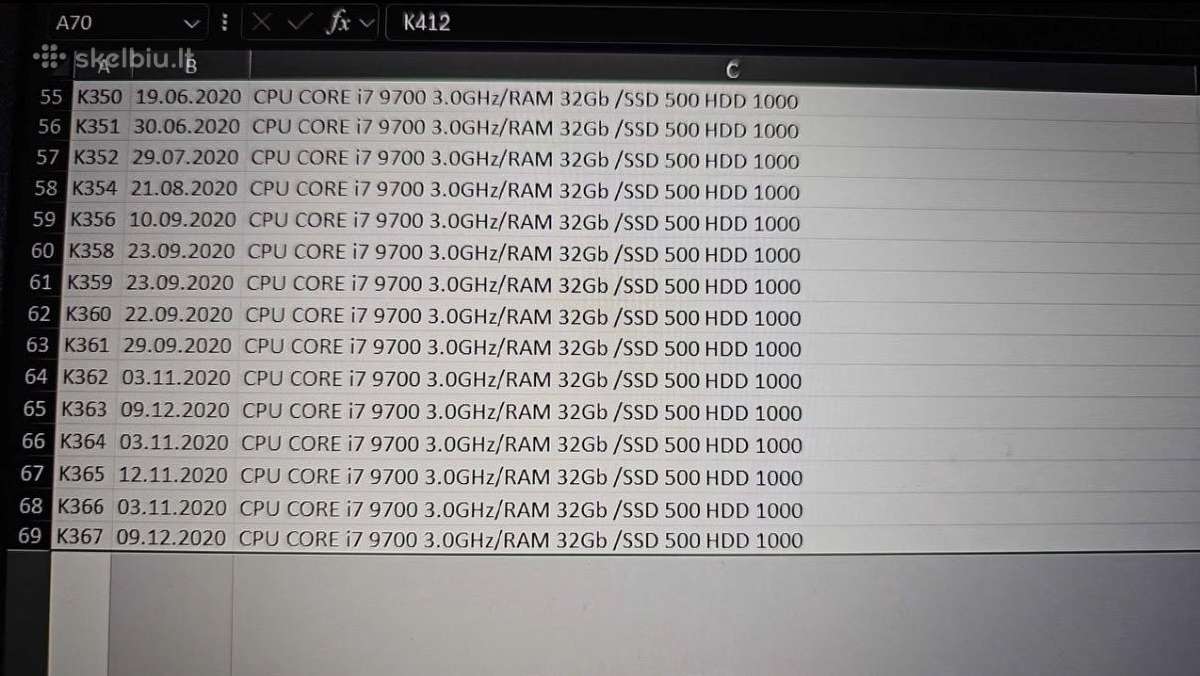 67x Pc 32gb Ddr4 i7-9700 SSD 500gb - nuotraukos Nr. 6