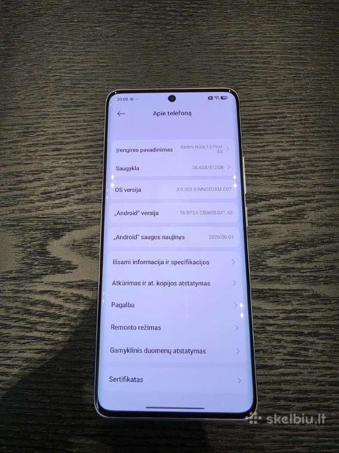 Xiaomi Redmi Note 13 Pro+ 5G 512 GB / 12 GB RAM - nuotraukos Nr. 5