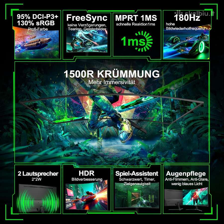 Naujas Lenktas – 27" Gaming Monitorius 180 Hz - nuotraukos Nr. 8