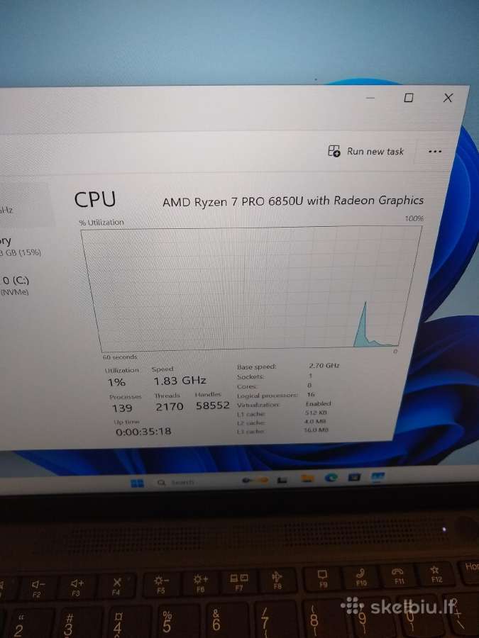 X13 Ryzen7 6850u/32/500/680m - nuotraukos Nr. 4