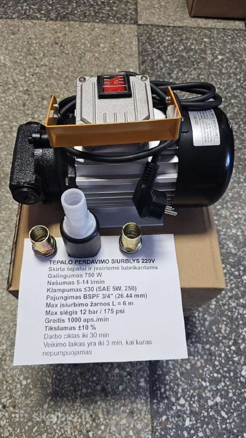 Dyzelino perdavimo siurblys 220v Tepalo - nuotraukos Nr. 8