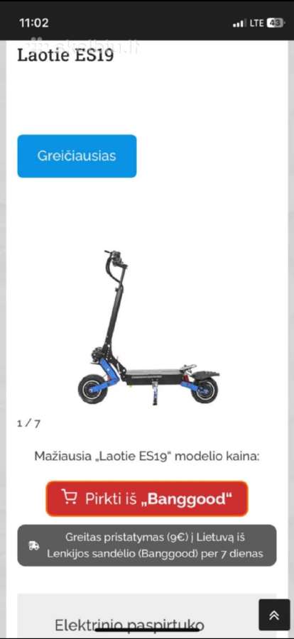 Paspirtukas Laotie Es19 - nuotraukos Nr. 4