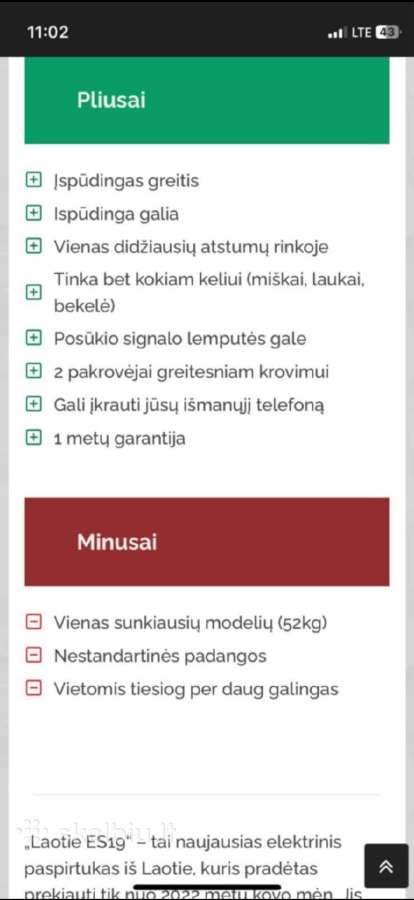 Paspirtukas Laotie Es19 - nuotraukos Nr. 5