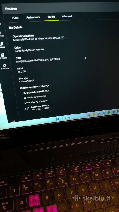 Asus tuf gaming F15 - nuotraukos Nr. 4