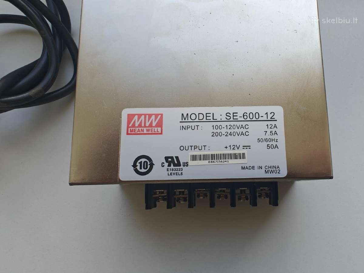 Mean Well Se-600-12 12v 600w maitinimo šaltinis - nuotraukos Nr. 2
