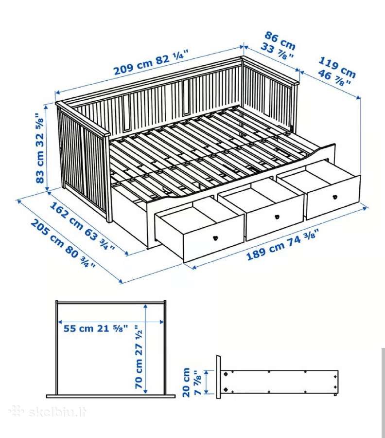 Ikea lova Hemnes - nuotraukos Nr. 3
