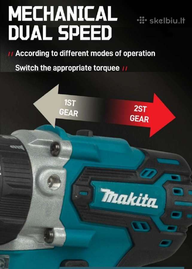 Makita Ddf487z 18v, Lxt, 40 Nm, bešepetėlis - nuotraukos Nr. 9