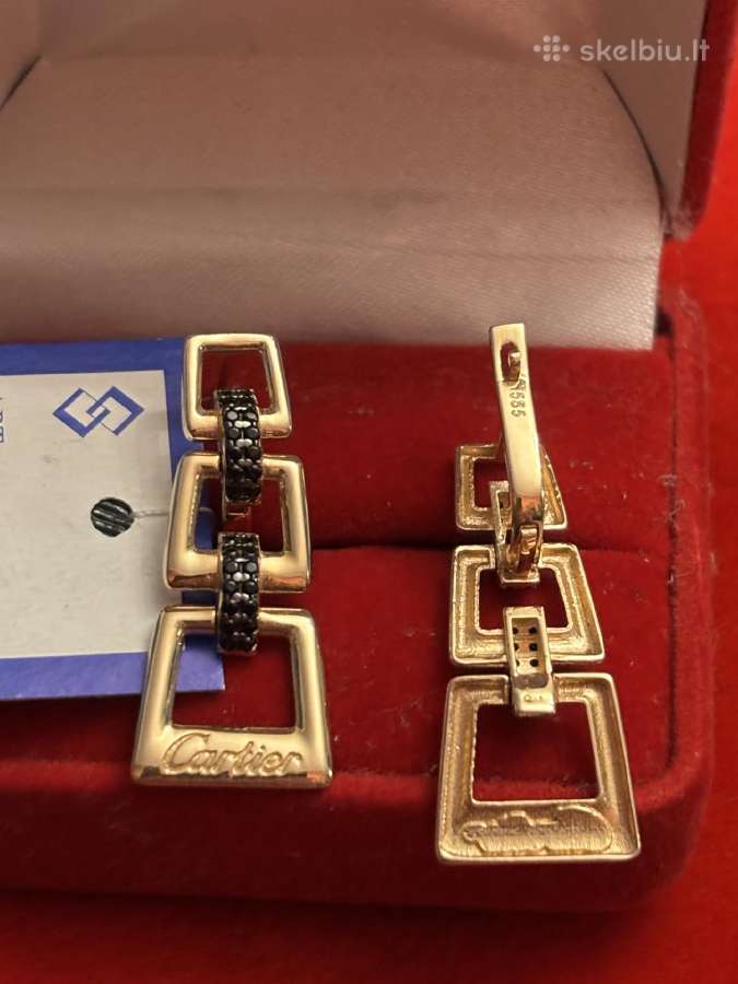 Prabangūs išskirtiniaiauksiniai Cartier auskarai - nuotraukos Nr. 3