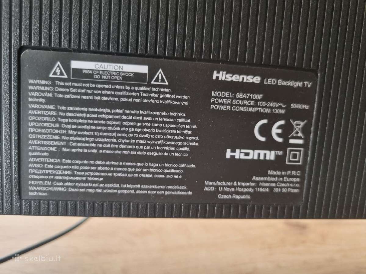 Hisense 58a7100f 58" 4k Smart TV–su pažeistu ekr - nuotraukos Nr. 2