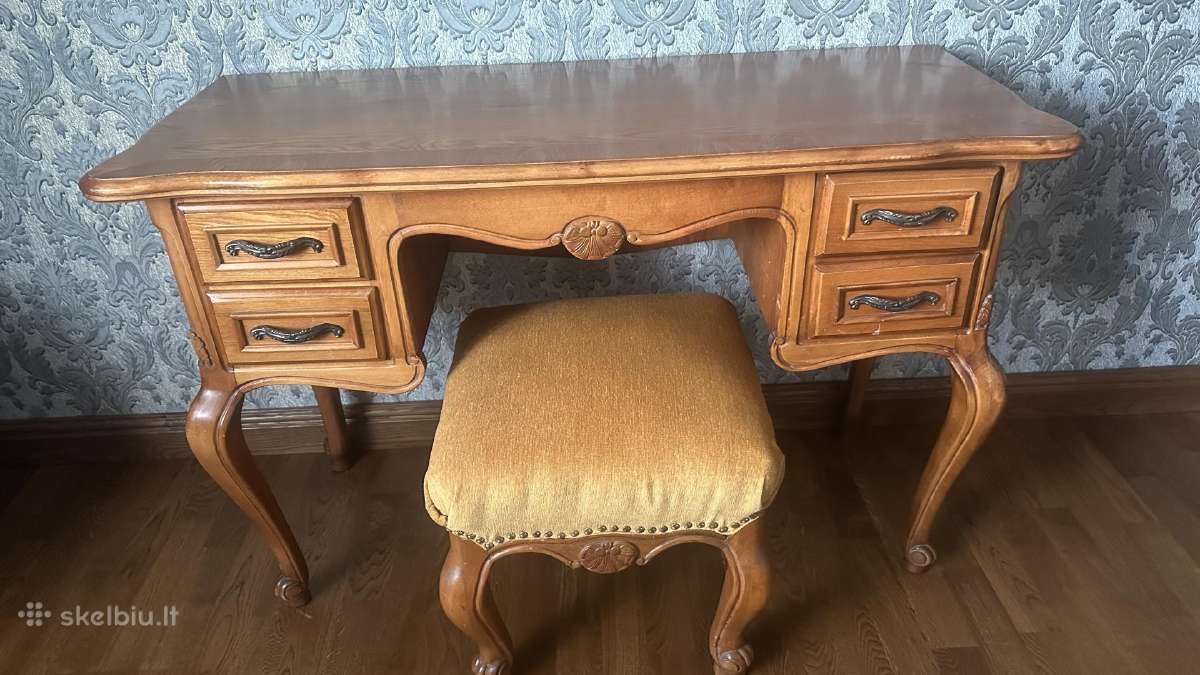 Klasikinio stiliaus kosmetinis staliukas ,kėdutė - nuotraukos Nr. 3