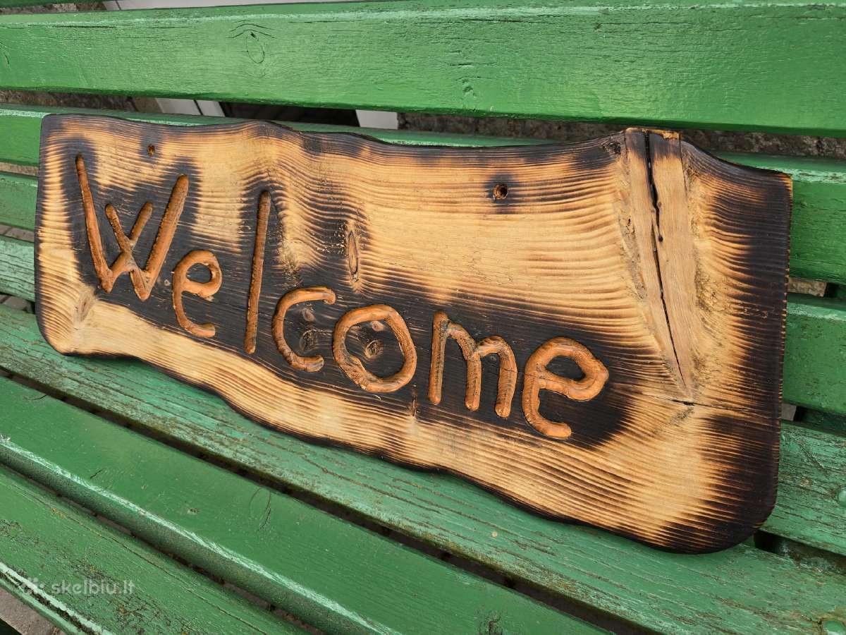 Medinė Welcome iškaba - nuotraukos Nr. 3