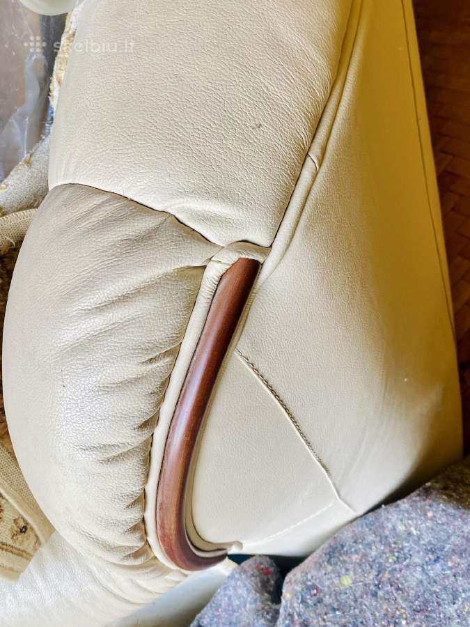 Natūralios odos sofa + 2 foteliai - nuotraukos Nr. 4