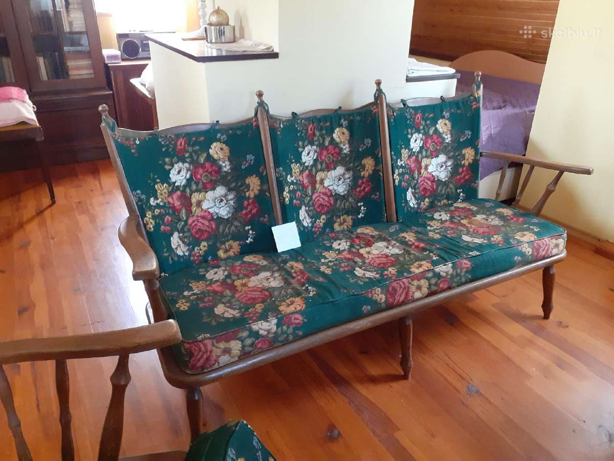 Vintažinis medinis baldų komplektas mid-century - nuotraukos Nr. 6