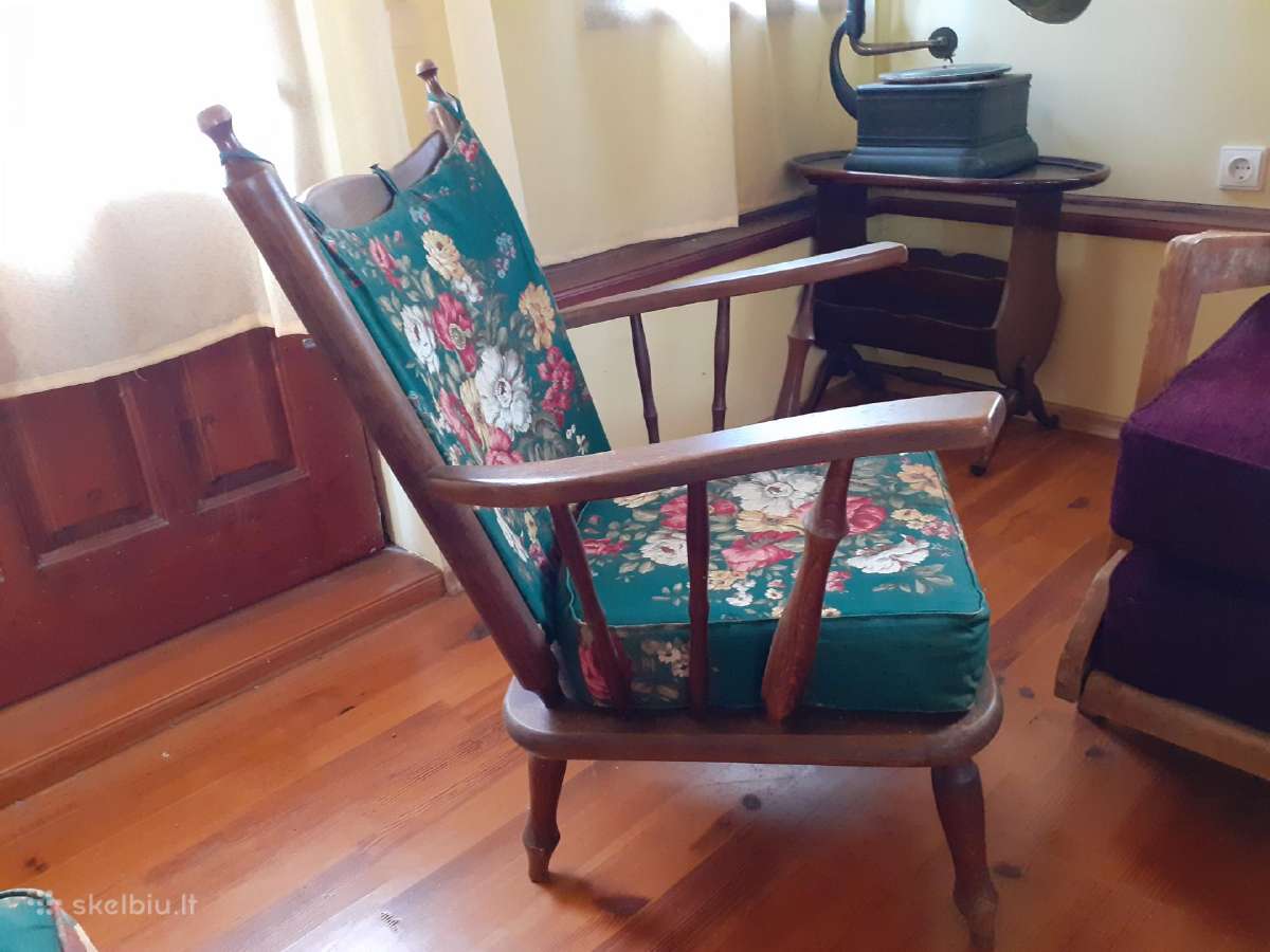 Vintažinis medinis baldų komplektas mid-century - nuotraukos Nr. 9