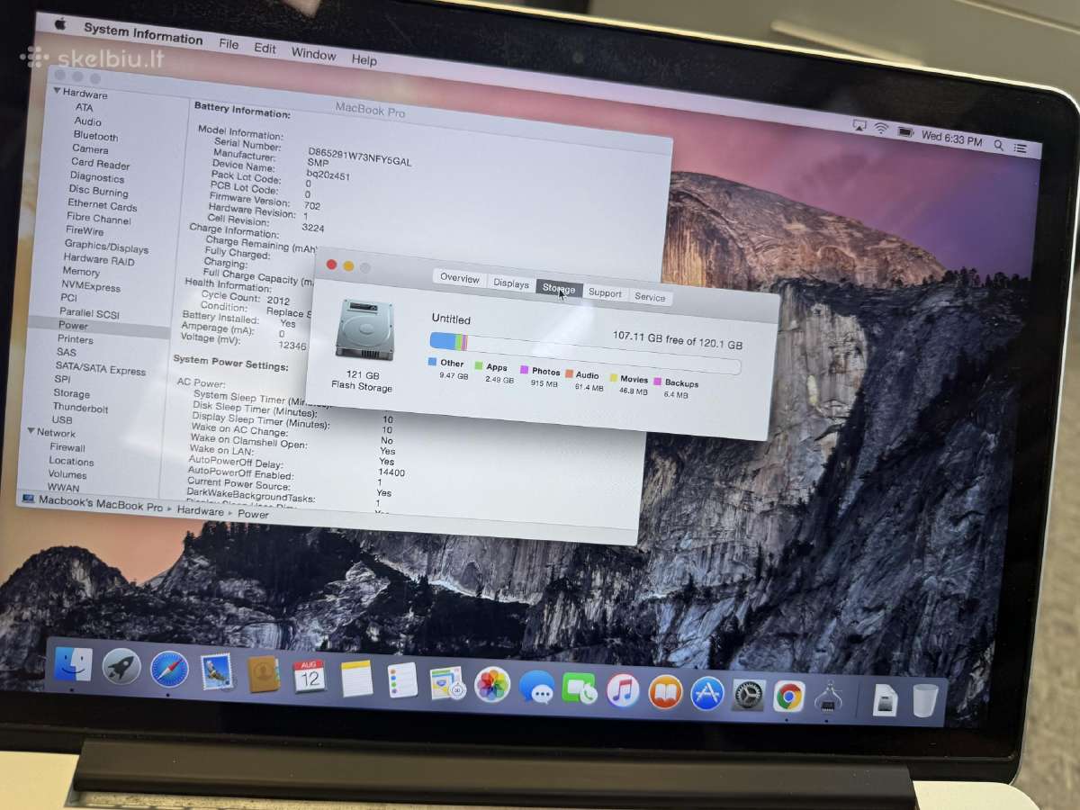 MacBook pro 13.3 i5/8gb/128gb - nuotraukos Nr. 2