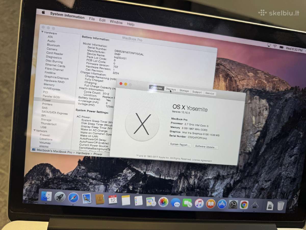 MacBook pro 13.3 i5/8gb/128gb - nuotraukos Nr. 5
