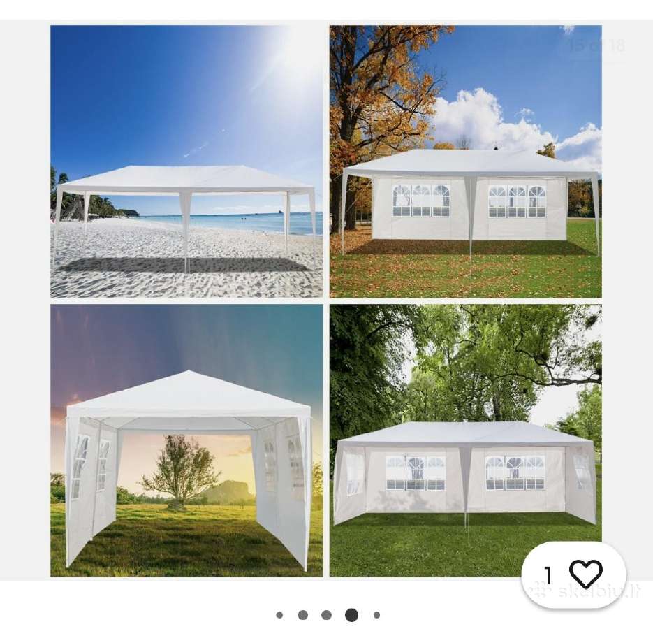 Balta lauko pavėsinė 3x6m - nuotraukos Nr. 3