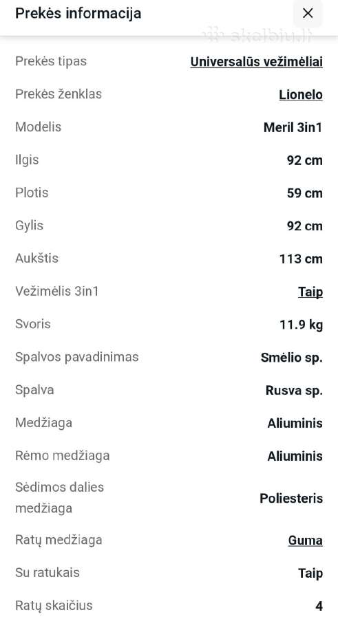 Lionelo vežimėlis 3in1 - nuotraukos Nr. 17