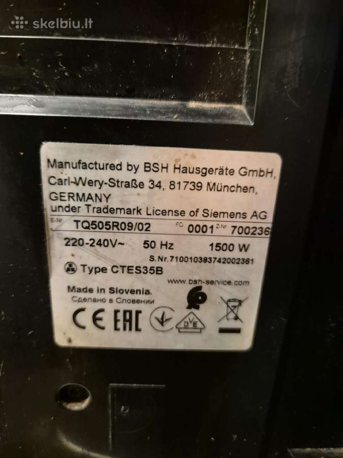 Siemens Eq.500 Integral naudotas kavos aparatas - nuotraukos Nr. 5