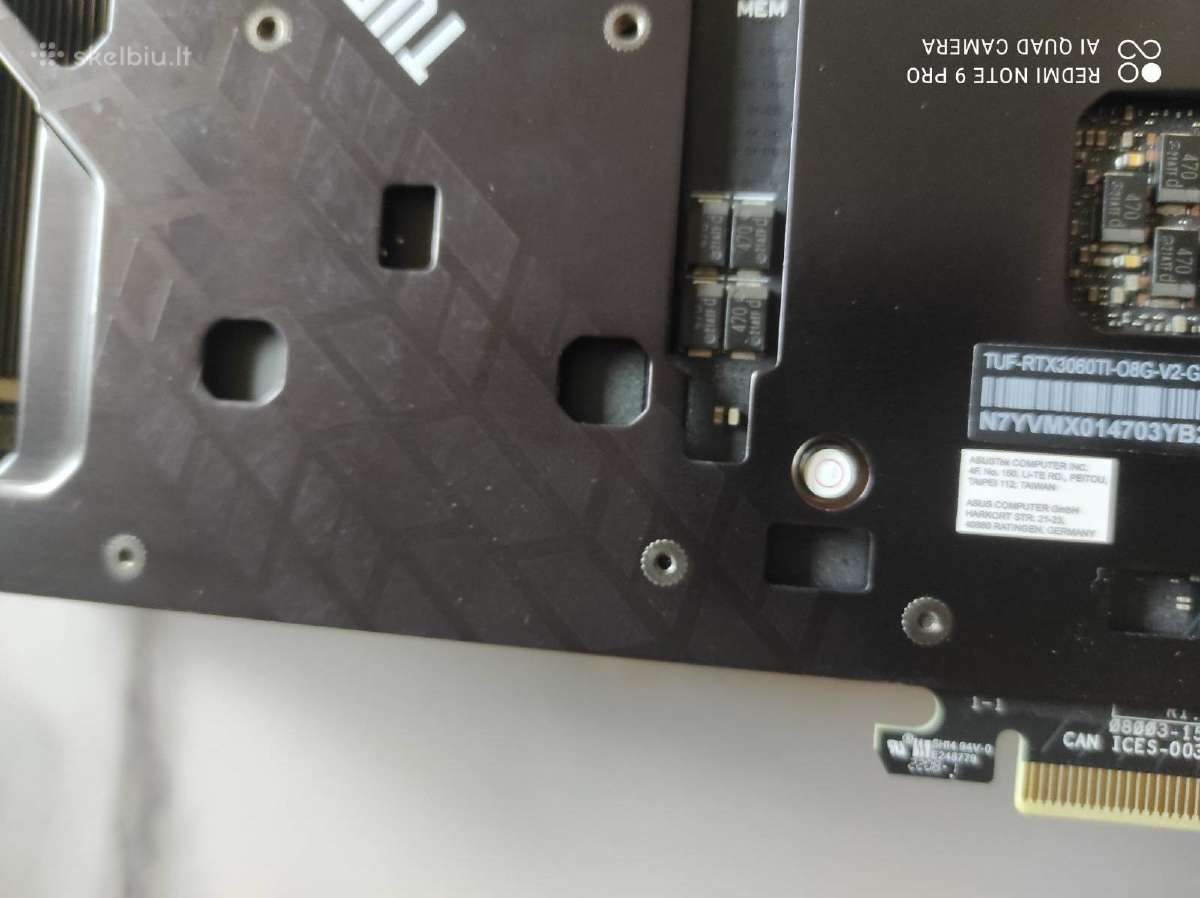 Asus Tuf Gaming Geforce Rtx 3060 Ti V2 Oc Edition - nuotraukos Nr. 5