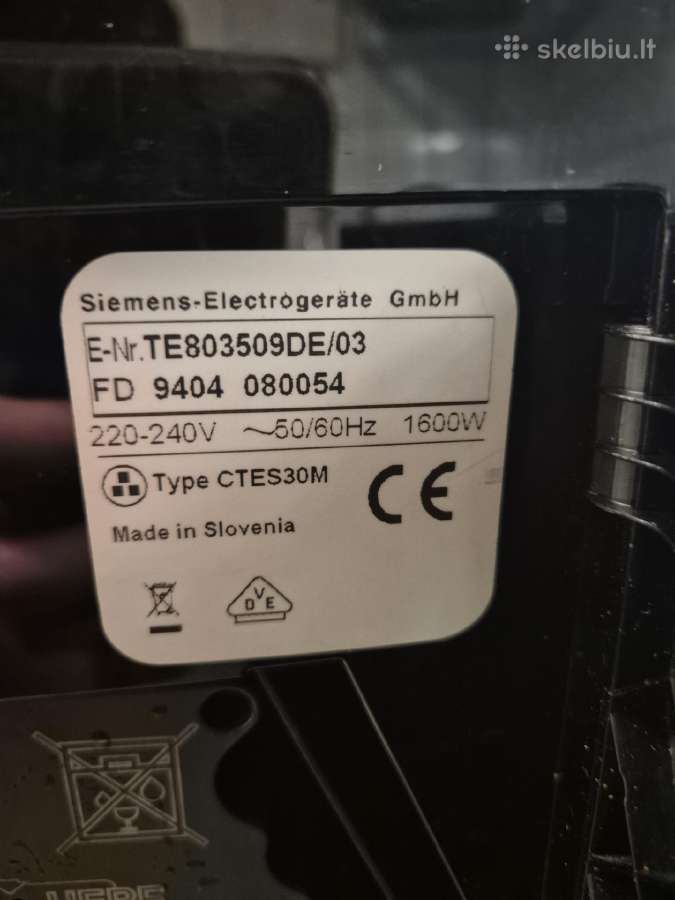 Siemens Eq.8 Series 300 Te803509de kavos aparatas - nuotraukos Nr. 7