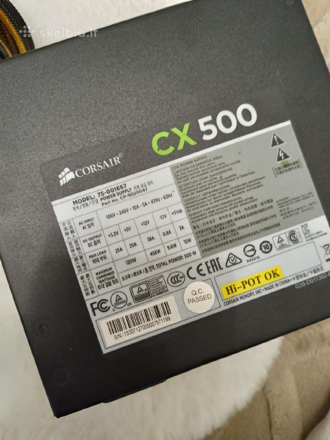 Maitinimo blokas Corsair CX 500 - nuotraukos Nr. 6