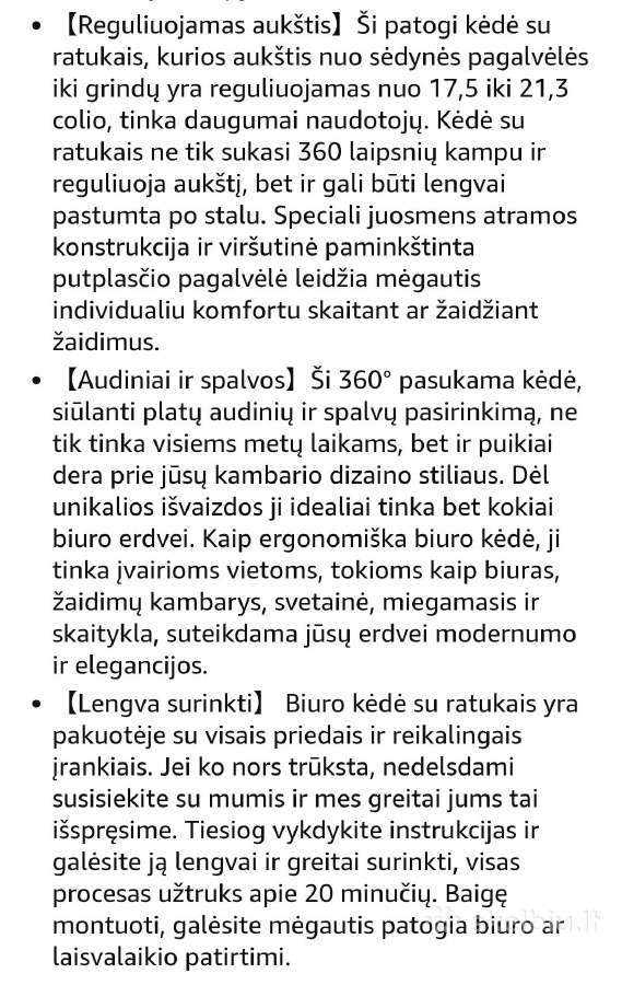 Ergonominė biuro kėdė Vingli - nuotraukos Nr. 7
