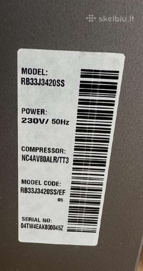 Šaldytuvas Samsung Rb33j3420ss/ef - nuotraukos Nr. 4