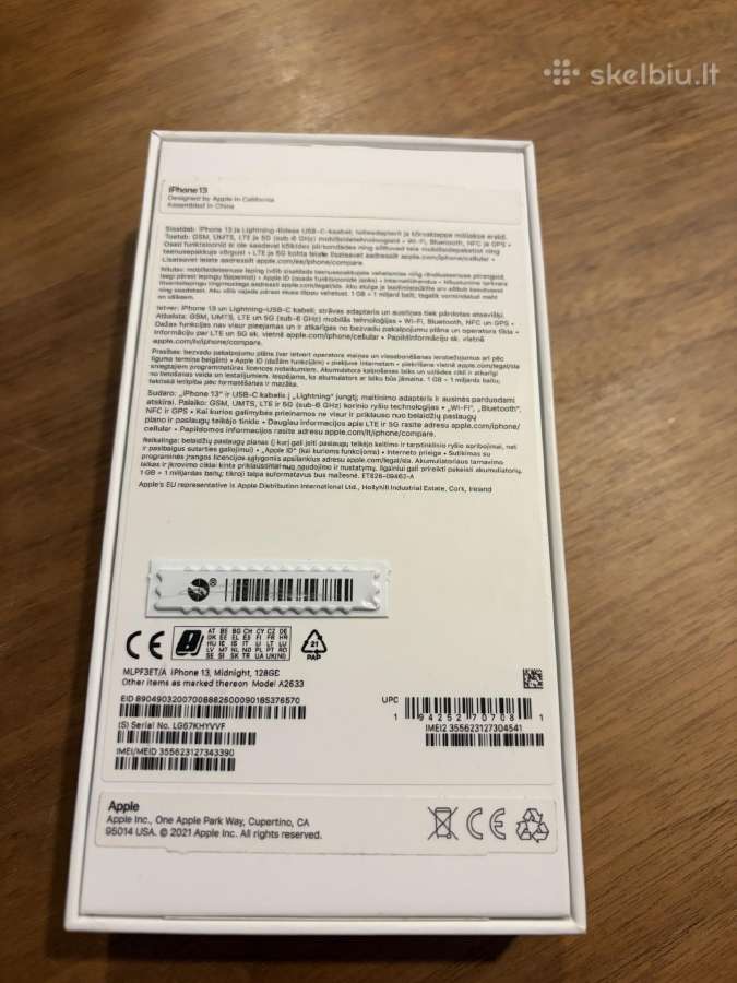 Telefonas iPhone 13 Midnight 128gb - nuotraukos Nr. 6