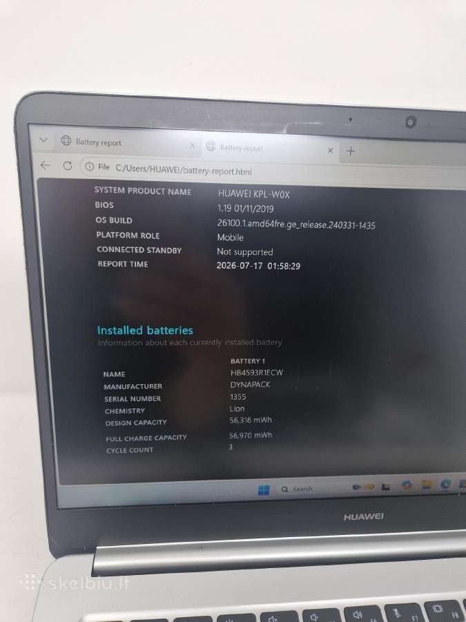 Huawei Matebook 14 Amd Ryzen5 8gb/256ssd - nuotraukos Nr. 9