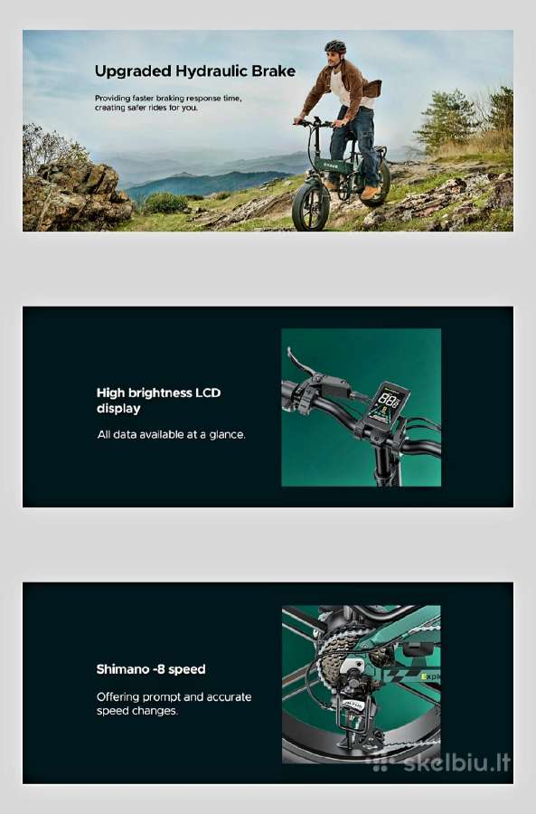 Engwe Engine Pro 2.0 Nm75 Max1200w Trip373km - nuotraukos Nr. 6